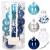Set globuri de Craciun 30 piese, 6 cm, transparente si albastre