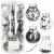 Set 24 globuri de Craciun 5 cm, transparente cu interior negru