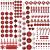 Set globuri si decoratiuni de Craciun, 153 piese, rosu, din plastic