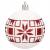Set 30 globuri de Craciun alb-rosu, 5 cm, cu modele festive