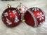 Set 30 globuri de Craciun alb-rosu, 7 cm, cu modele festive