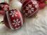 Set 30 globuri de Craciun alb-rosu, 7 cm, cu modele festive