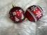 Set 30 globuri de Craciun alb-rosu, 7 cm, cu modele festive