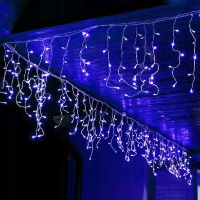 Ghirlandă luminoasă tip perdea cu 200 LED albastre, 8 m, interior/exterior