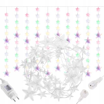 Instalatie luminoasa tip perdea 180 LED multicolor, 2 m, interior/exterior