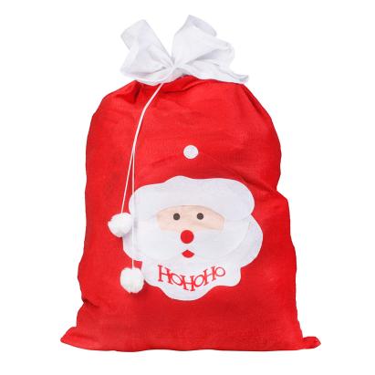 Sac de cadouri pentru Mos Craciun din fleece, 110x70 cm, rosu