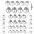Set globuri de Craciun argintii, 37 piese, 3-8 cm, din plastic
