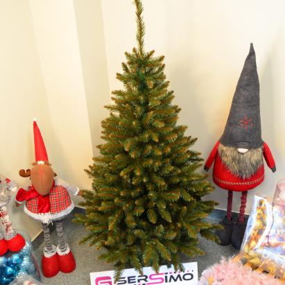 Brad artificial Royal 150 cm, aspect natural, bogat, cu suport inclus