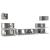 Set dulap TV, 8 piese, gri sonoma, lemn prelucrat GartenMobel Dekor