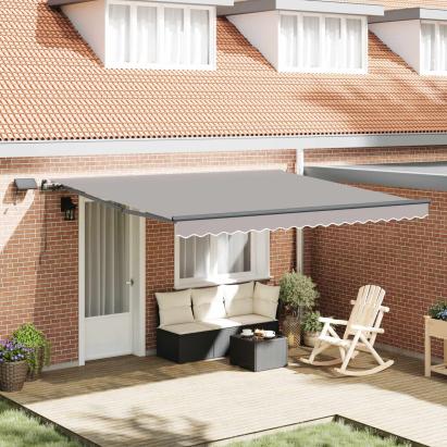 Cortina Retractabilă Manual Gri deschis 400 ×350 cm țesătură GartenMobel Dekor