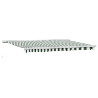 Cortina Retractabilă Verde și alb 500 × 300 cm Stofă și Metal GartenMobel Dekor