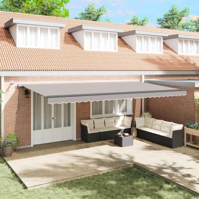 Țesătură pentru copertină cu Gri deschis 600 × 350 cm Poliester GartenMobel Dekor