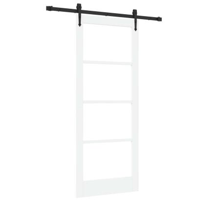 Ușă glisantă ORKDAL Alb 83 x 202 cm Lemn masiv de pin și sticlă GartenMobel Dekor