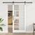 Ușă glisantă ORKDAL Alb 93 x 211 cm Lemn masiv de pin și sticlă GartenMobel Dekor