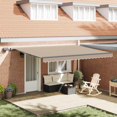 Cortina Retractabilă Manual Bej 450 ×350 cm țesătură GartenMobel Dekor