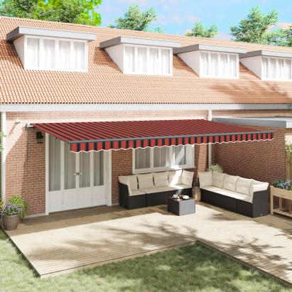 Țesătură pentru copertină cu portocaliu și maro 600 × 300 cm GartenMobel Dekor