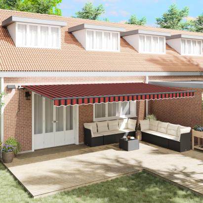 Cortina Retractabilă portocaliu și maro 600 ×350 cm țesătură GartenMobel Dekor