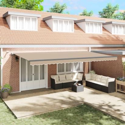 Țesătură pentru copertină cu Bej 600 × 350 cm Poliester GartenMobel Dekor