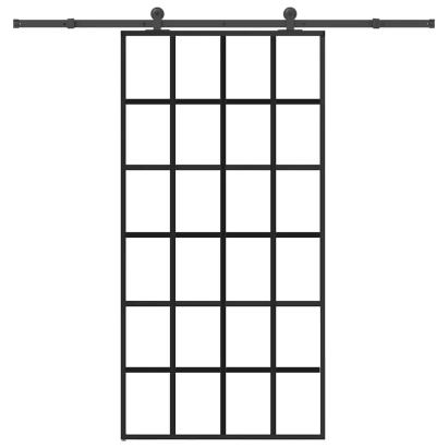 Ușă glisantă cu set feronerie 102x205 cm ESG sticlă și aluminiu GartenMobel Dekor