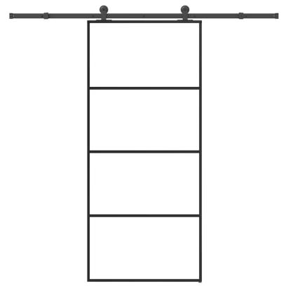 Ușă glisantă cu set feronerie, 90x205 cm, sticlă ESG/aluminiu GartenMobel Dekor