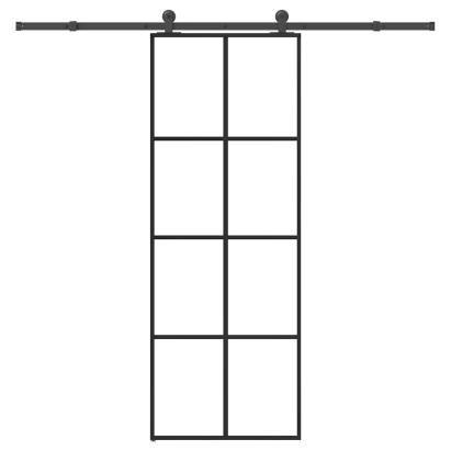 Ușă glisantă cu set feronerie, 76x205 cm, sticlă ESG/aluminiu GartenMobel Dekor