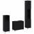 Set de mobilier pentru baie 3 pcs Stejar Negru 30 x 30 x 190 cm GartenMobel Dekor
