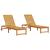 Șezlong 2 pcs Maro 202 x 53 x 89 cm Lemn Solid de Acacia GartenMobel Dekor