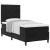 Pat cu arcuri cu saltea cu headboard Negru 100 x 200 cm Catifea GartenMobel Dekor