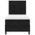 Pat cu arcuri cu saltea cu headboard Negru 100 x 200 cm Catifea GartenMobel Dekor