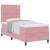 Pat cu arcuri cu saltea cu headboard Roz 100 x 200 cm Catifea GartenMobel Dekor