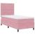 Pat cu arcuri cu saltea cu headboard Roz 100 x 200 cm Catifea GartenMobel Dekor