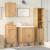 Set de mobilier pentru baie cu ușă 4 pcs Maro Lemn masiv de pin GartenMobel Dekor