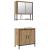 Set de mobilier pentru baie cu raft 2 pcs Maro Lemn compozit GartenMobel Dekor