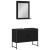 Set de mobilier pentru baie Pe perete 2 pcs Negru Lemn compozit GartenMobel Dekor