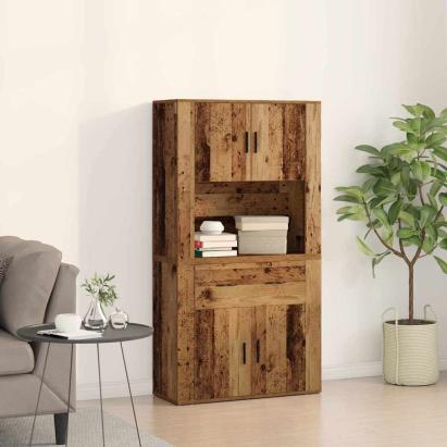 Highboard cu sertar Lemn vechi 80 x 33 x 150 cm Lemn compozit GartenMobel Dekor