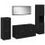 Set de mobilier pentru baie 4 pcs Stejar Negru Lemn compozit GartenMobel Dekor