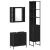 Unități de vanitate pentru baie 3 pcs Negru Lemn compozit GartenMobel Dekor
