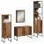 Set de mobilier pentru baie cu raft 4 pcs Maro Lemn compozit GartenMobel Dekor