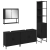 Set de mobilier pentru baie cu raft 4 pcs Negru Lemn compozit GartenMobel Dekor