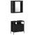 Set de mobilier pentru baie 4 pcs Stejar Negru Lemn compozit GartenMobel Dekor