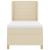 Pat cu arcuri cu saltea cu headboard Crem 200 x 100 cm țesătură GartenMobel Dekor