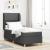 Pat cu arcuri cu saltea Gri închis 200 x 80 cm țesătură GartenMobel Dekor