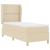 Pat cu arcuri cu saltea cu headboard Crem 200 x 80 cm țesătură GartenMobel Dekor