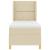 Pat cu arcuri cu saltea cu headboard Crem 200 x 80 cm țesătură GartenMobel Dekor