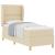 Pat cu arcuri cu saltea cu headboard Crem 200 x 80 cm țesătură GartenMobel Dekor
