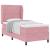 Pat cu arcuri cu saltea cu headboard Roz 200 x 90 cm Catifea GartenMobel Dekor