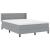Pat cu arcuri cu headboard Gri deschis 200 x 140 cm țesătură GartenMobel Dekor