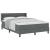 Pat cu arcuri cu headboard Gri închis 200 x 140 cm țesătură GartenMobel Dekor