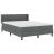 Pat cu arcuri cu headboard Gri închis 200 x 140 cm țesătură GartenMobel Dekor