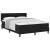 Pat cu arcuri cu headboard Manual Negru 200 x 140 cm țesătură GartenMobel Dekor